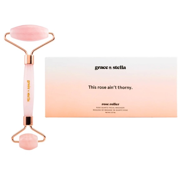 Rose Quartz Facial Roller by Grace & Stella in Pink and Rose Gold - Picture 12 of 13